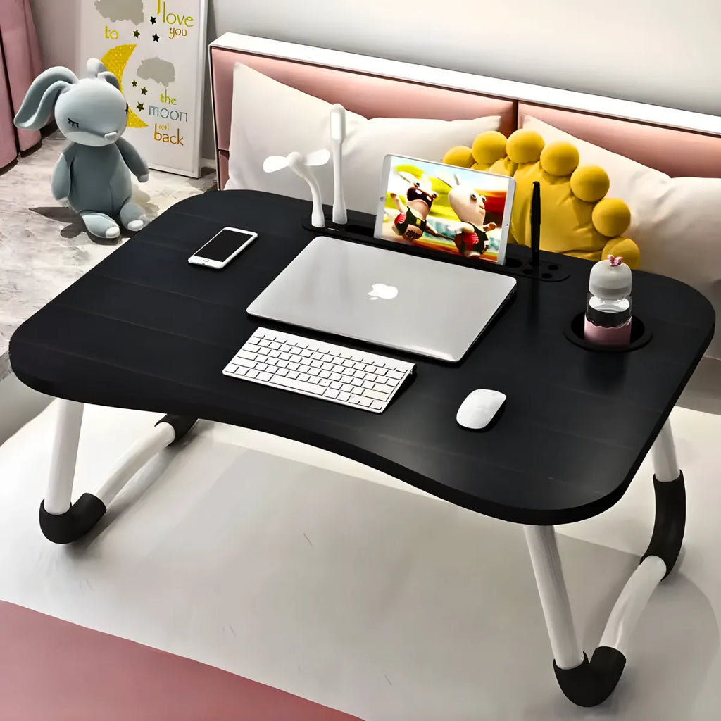 Mesa de Colo Portátil Dobrável Suporte Multiuso - PRETO.