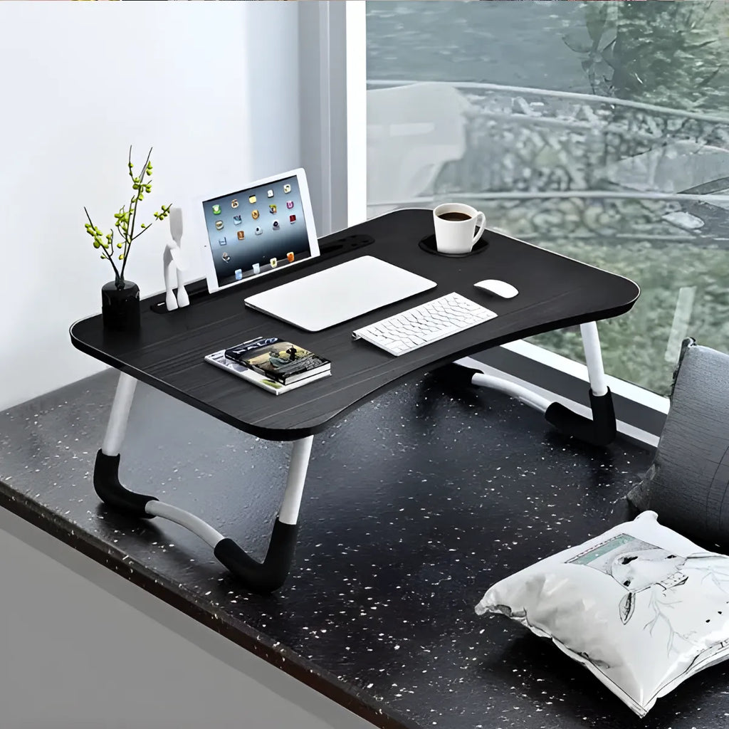 Mesa de Colo Portátil Dobrável Suporte Multiuso - PRETO.