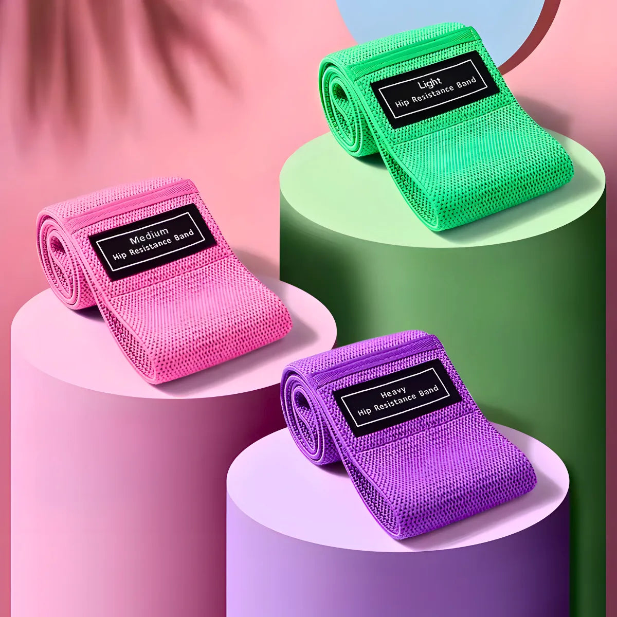 Kit 3 Faixas Elásticas De Exercício Hip Resistance Bands.