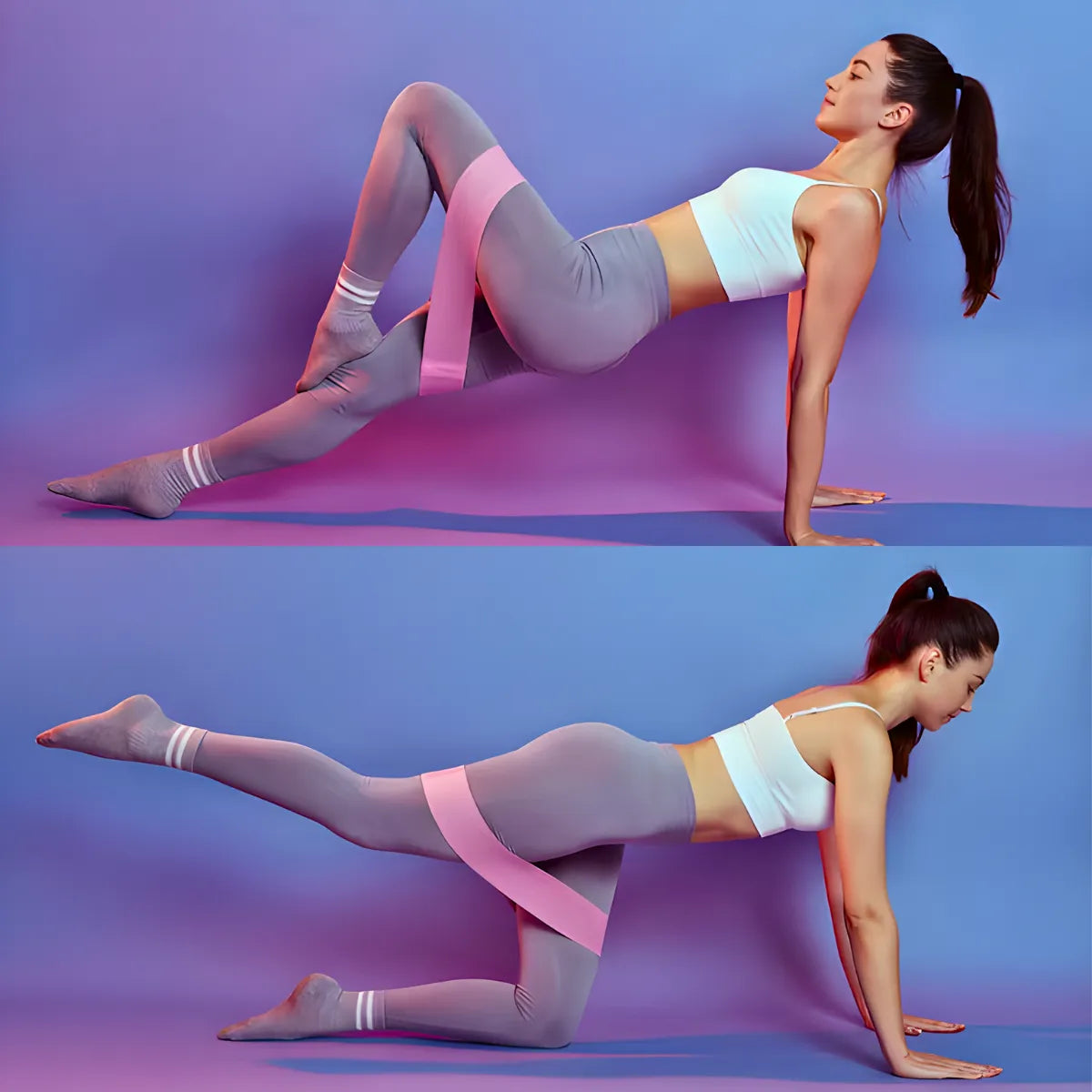 Kit 3 Faixas Elásticas De Exercício Hip Resistance Bands.