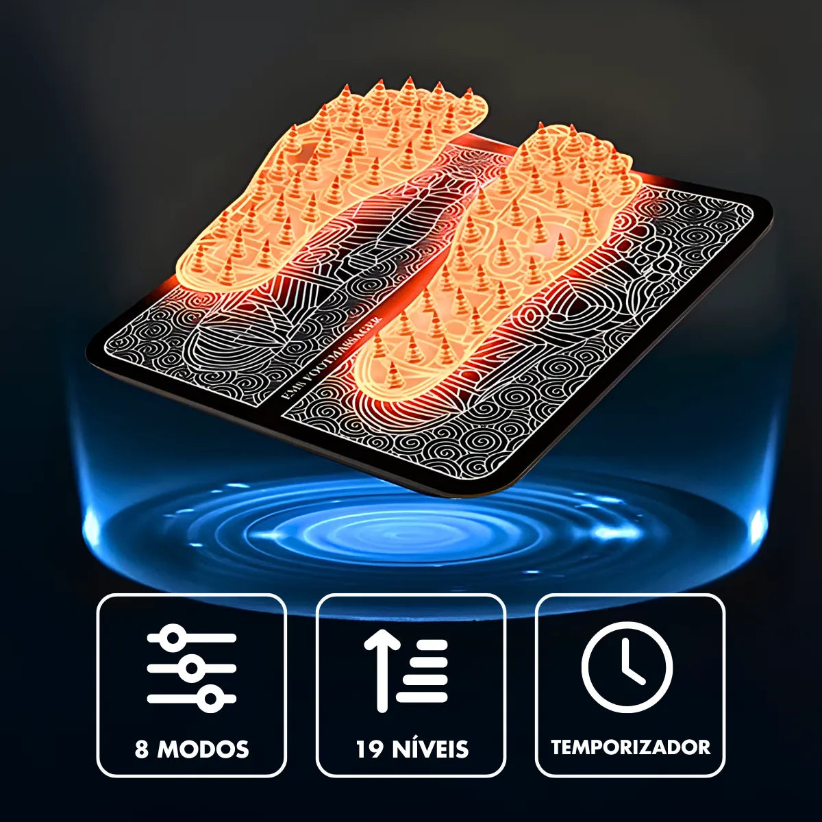 Massageador Para Pés Pernas Ems Magnético Relaxante Pro.