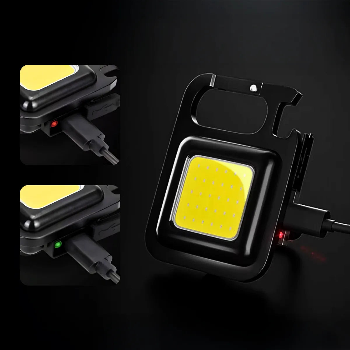 Lanterna Recarregável Chaveiro Multifunção Led Cob Abridor.