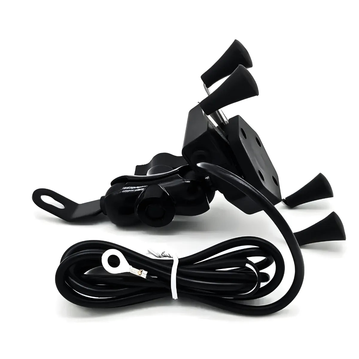 Suporte garra para celular moto universal com carregador usb