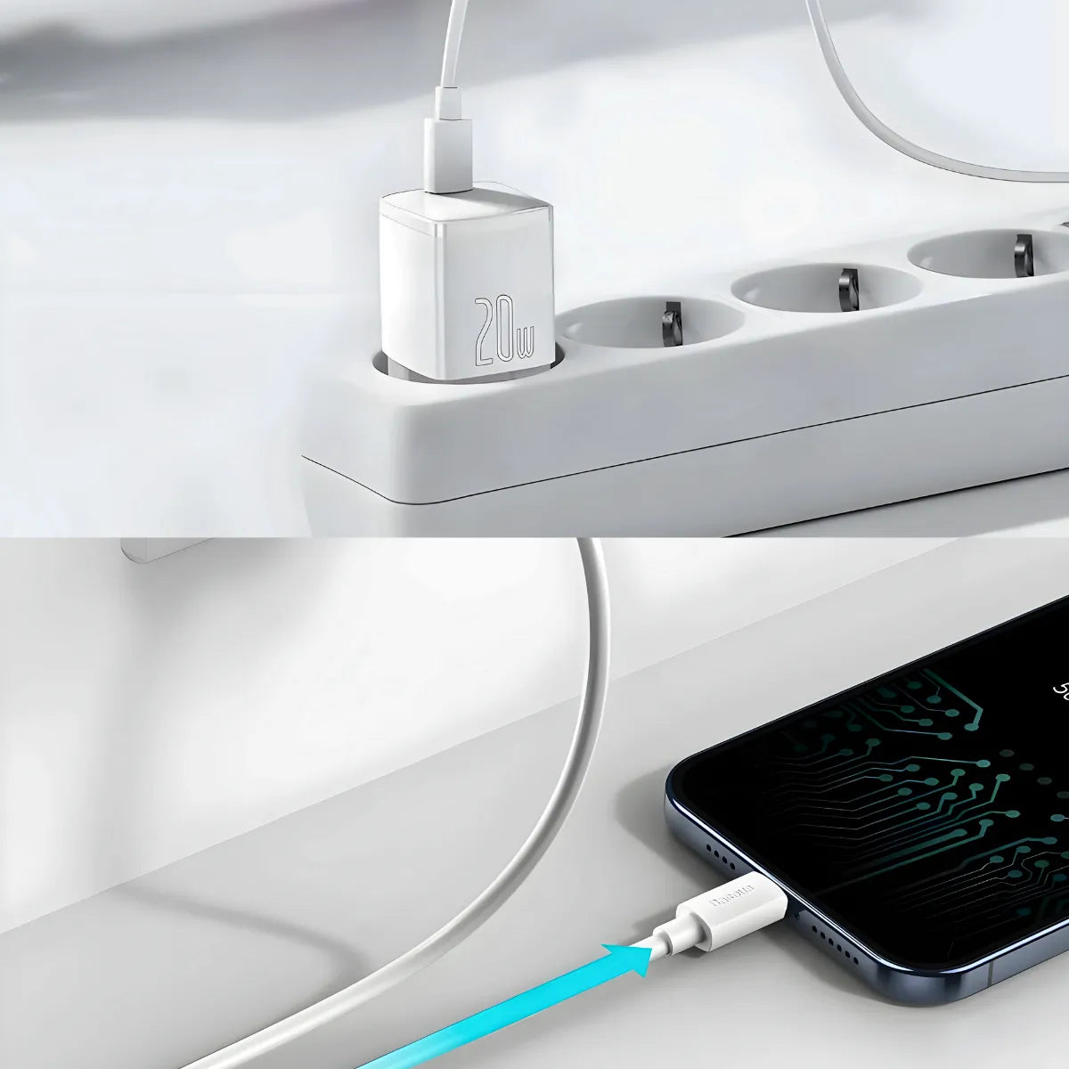 Carregador Turbo 20w USB Type C 2 em 1