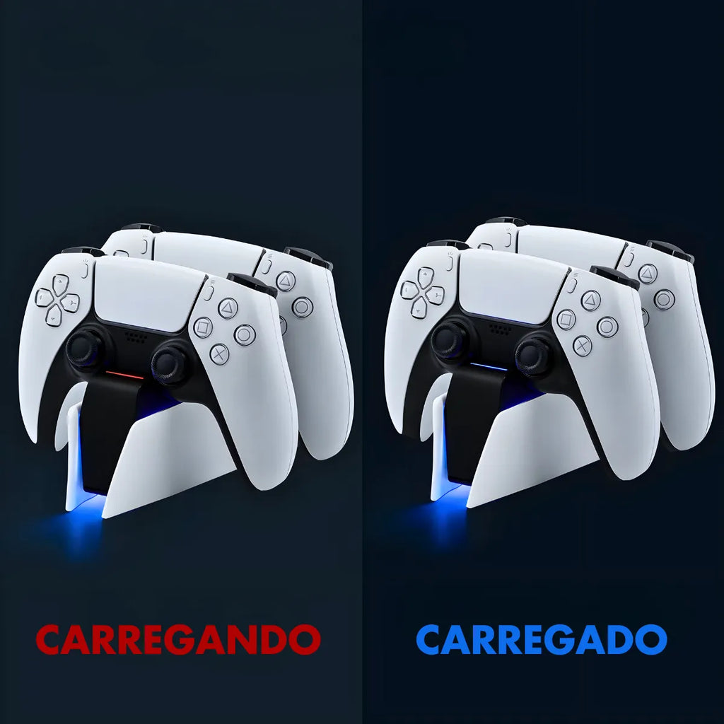 Base de Carregamento para 2 Controles de Game PS5.