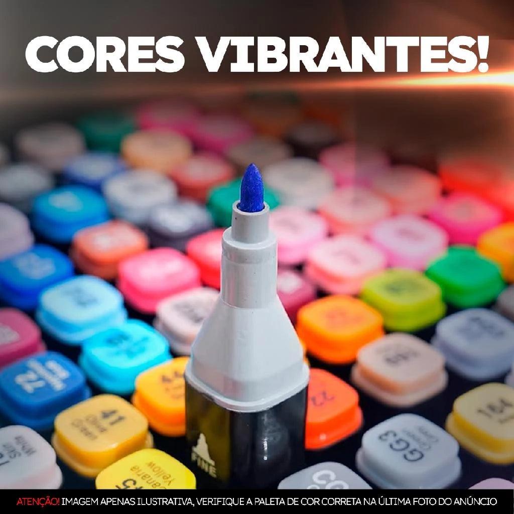 Kit 36 Canetas Marcadoras Ponta Dupla – Arte, Cor e Criatiiv