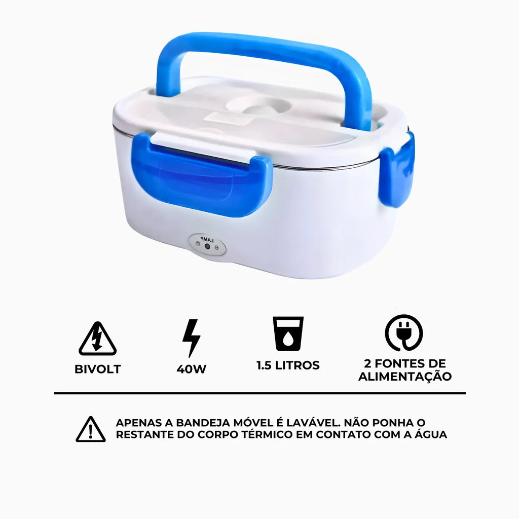 Marmita Elétrica Portátil Bivolt - AZUL.