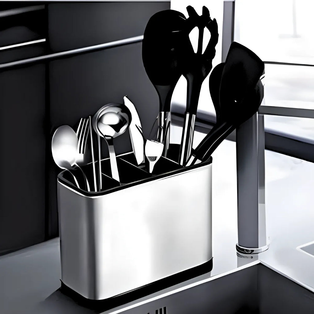 Dispenser Porta Talher Inox 4 Divisórias.