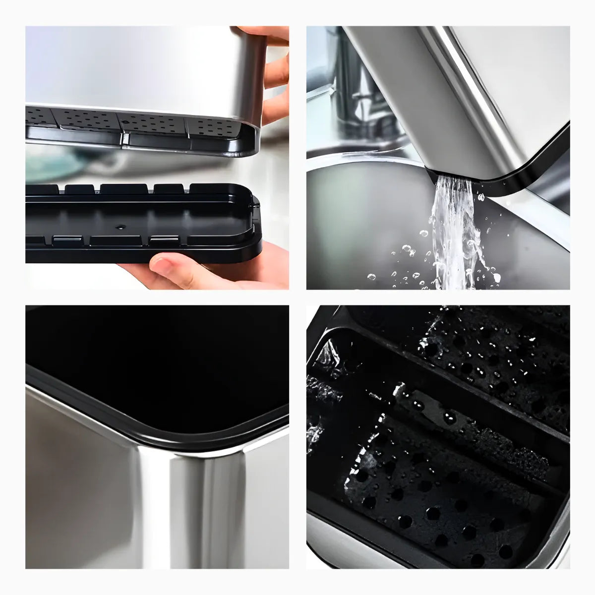 Dispenser Porta Talher Inox 4 Divisórias.