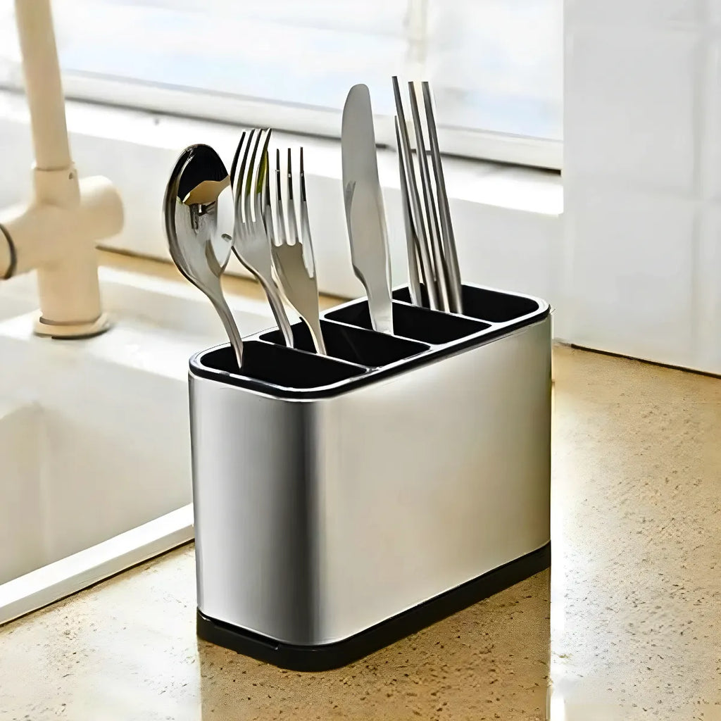 Dispenser Porta Talher Inox 4 Divisórias.