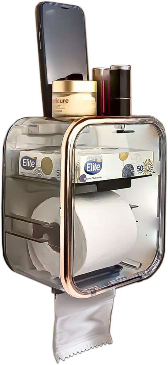 Porta Papel Higiênico com Fixação Sem Furo - Design Moderno