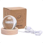 Luminária de Mesa Sistema Solar 3D em Cristal.