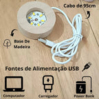 Luminária de Mesa Sistema Solar 3D em Cristal.