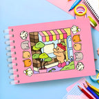 Kit Livro De Colorir Capa Dura + 36 Canetinhas - ROSA