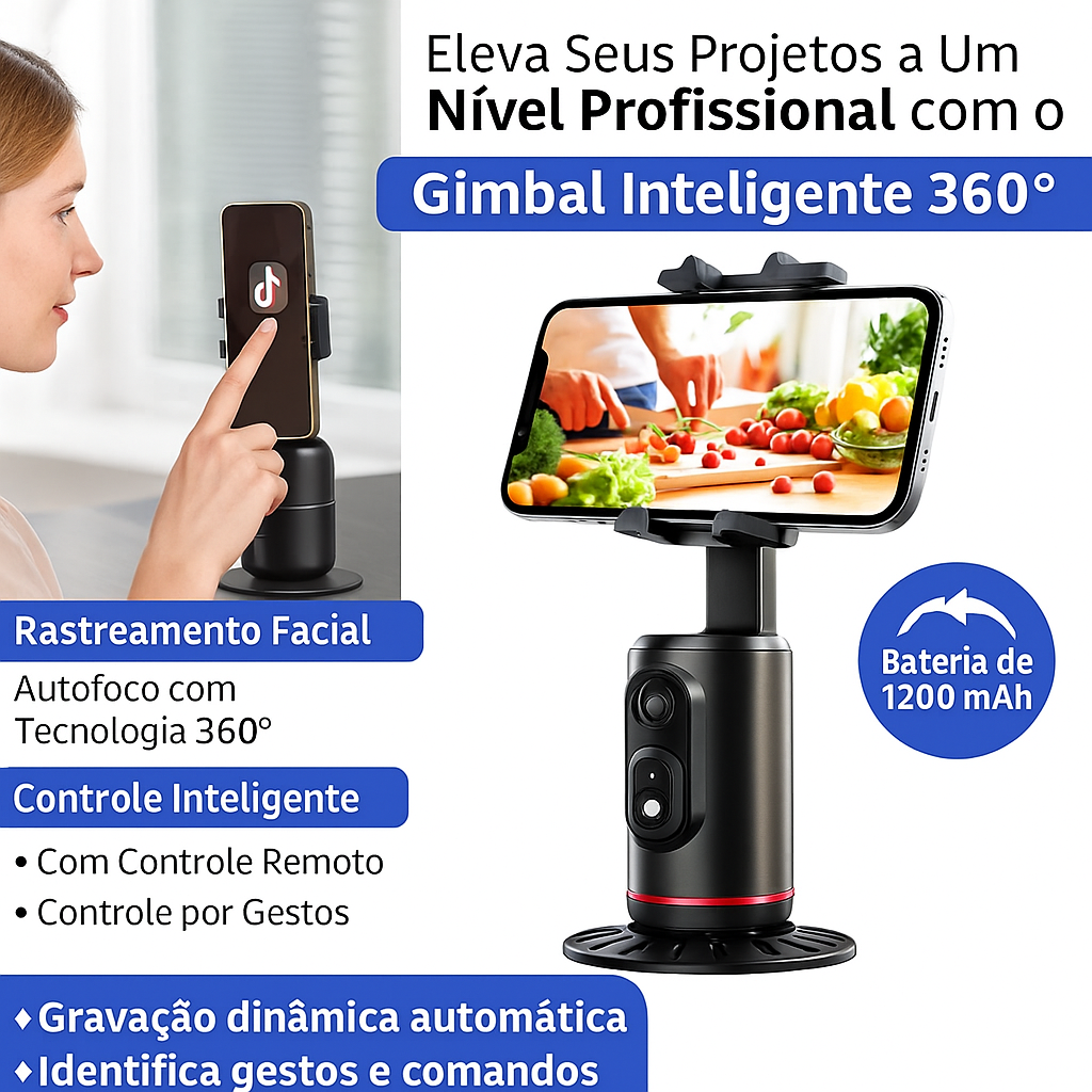 Gimbal Suporte Celular Rastreador Estabilizador Facial 360
