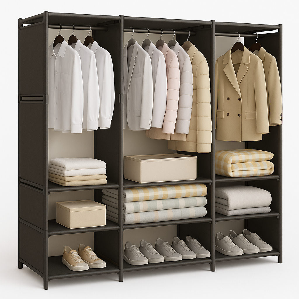 Guarda-Roupa Organizador com 3 Colunas.
