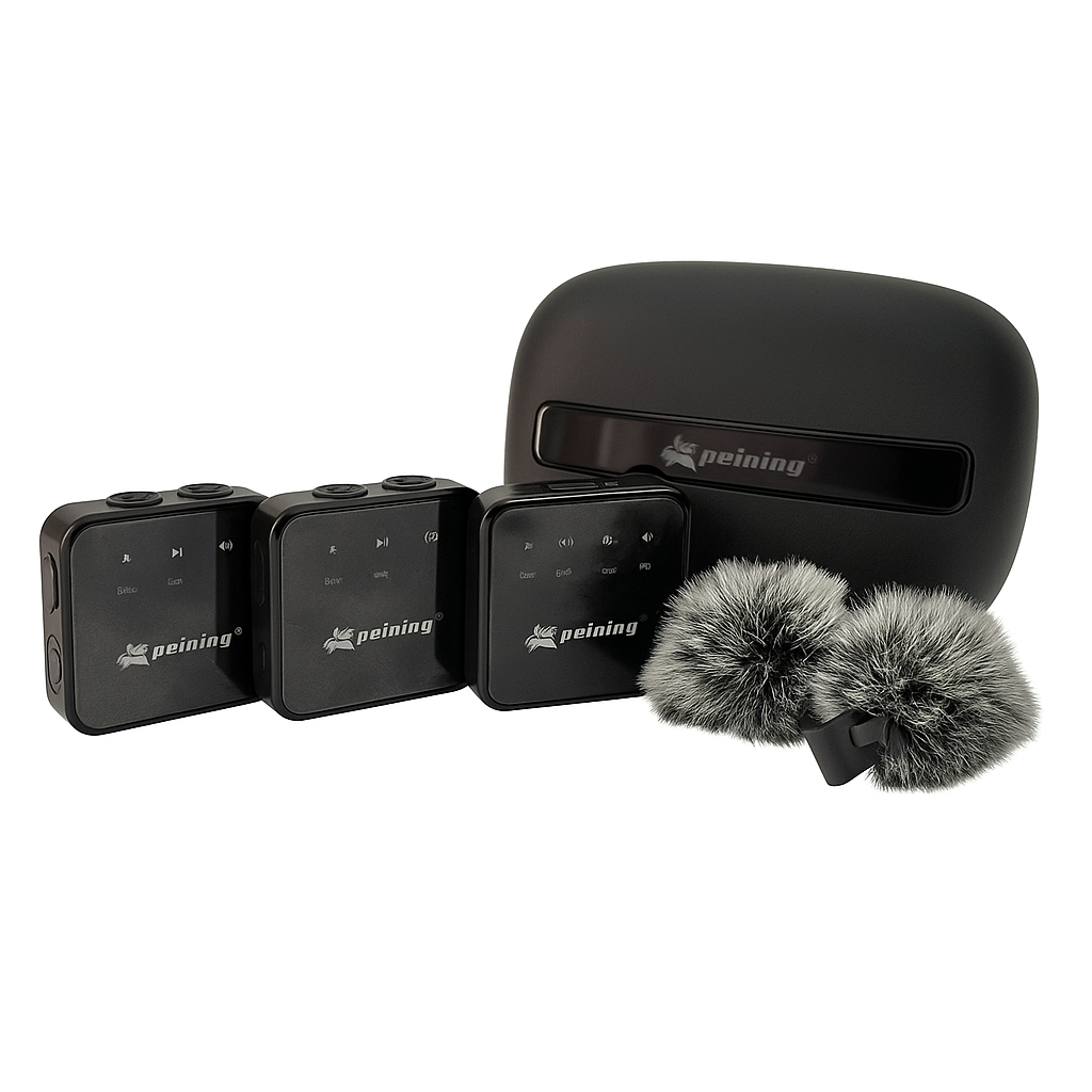 Microfone de Lapela Sem Fio com Abafadores.