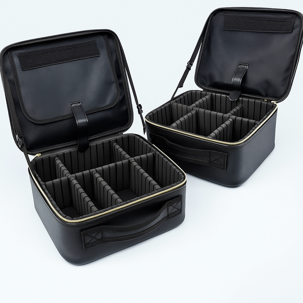 Maleta de Maquiagem com Espelho LED Preto