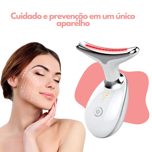 Massageador Facial Eletrico Pescoço Led Lift Fototerapia.