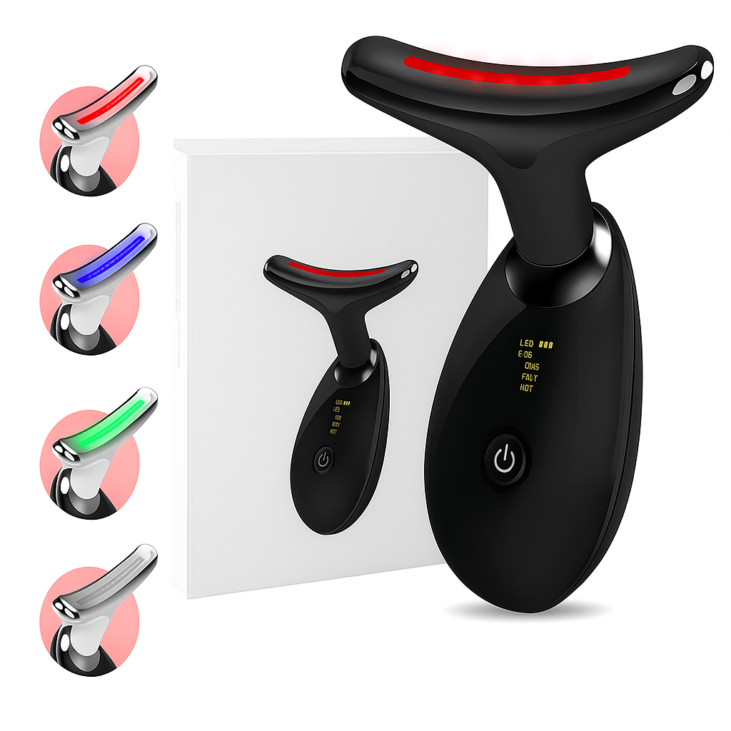 Massageador Facial Eletrico Pescoço Led Lift Fototerapia.
