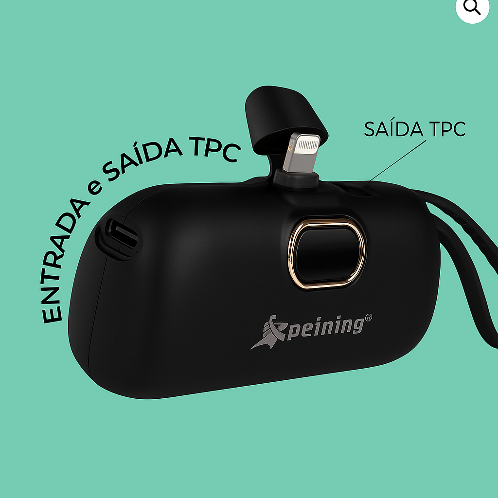 Carregador portátil 5000mAh - PRETO.