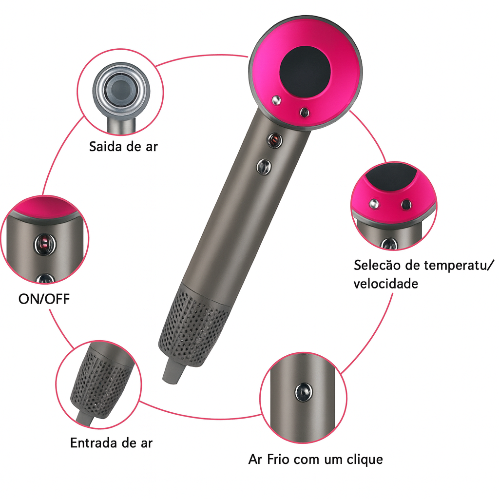 Secador Profissional Íon Plus 1600W.