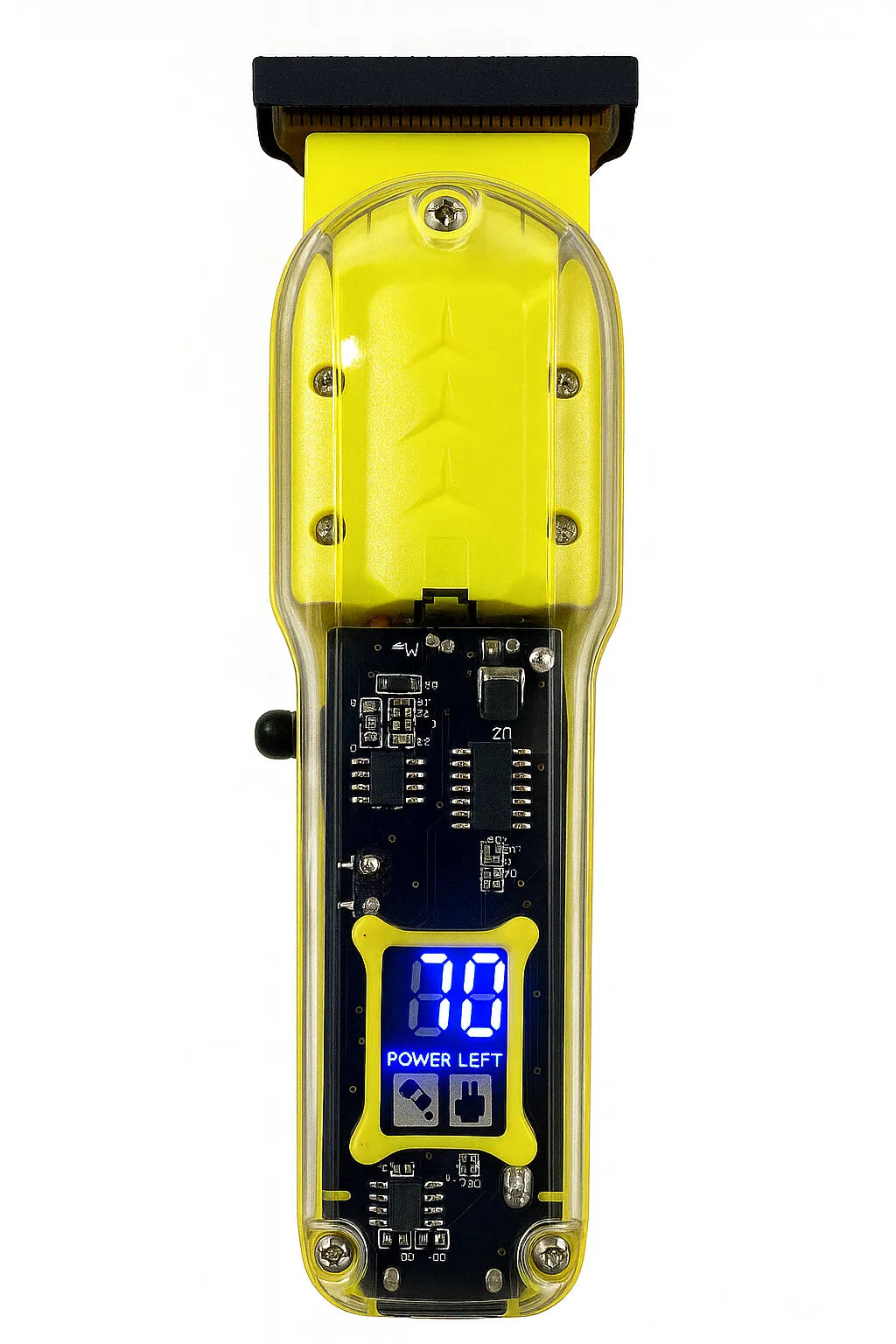 Maquina de Cortar Cabelo Transparente Visor Digital.