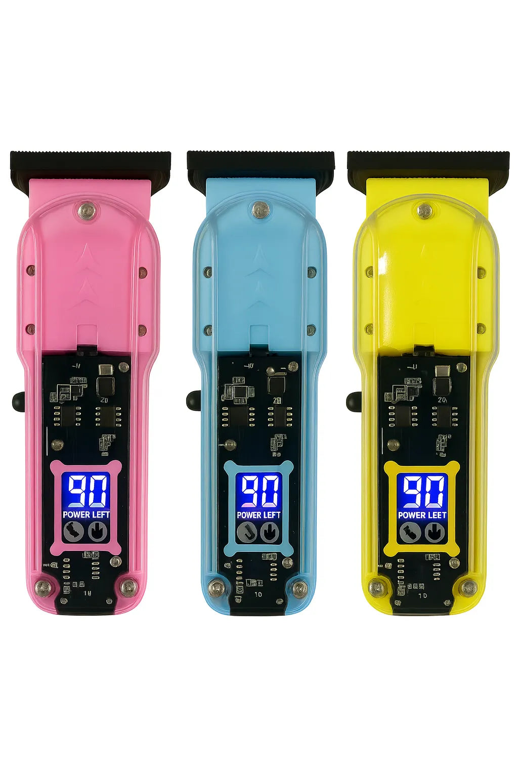 Maquina de Cortar Cabelo Transparente Visor Digital.