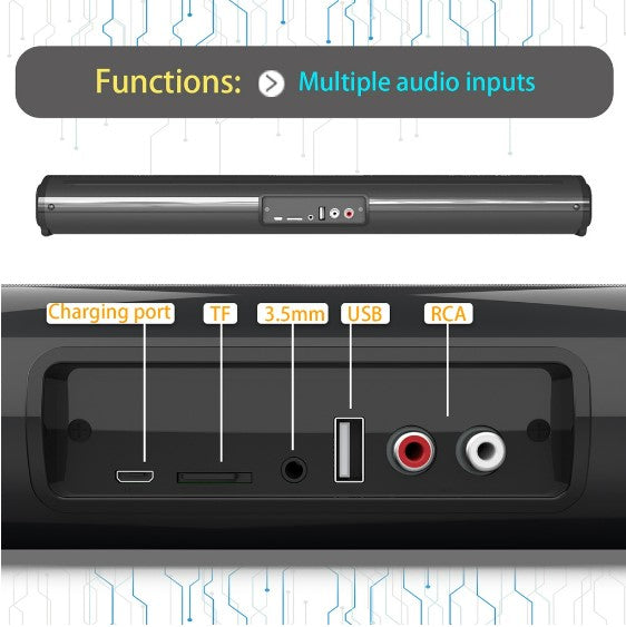 BARRA DE SOM SEM FIO BLUETOOTH ALTO-FALANTES DE TV