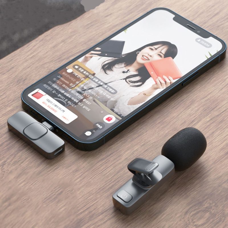 Microfone Lapela Wireless Sem Fio Para iPhone iPad Lightning