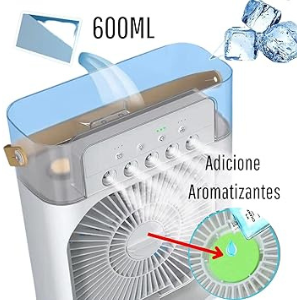 Ventilador Portátil de Mesa Mini Ar Condicionado Umidificado