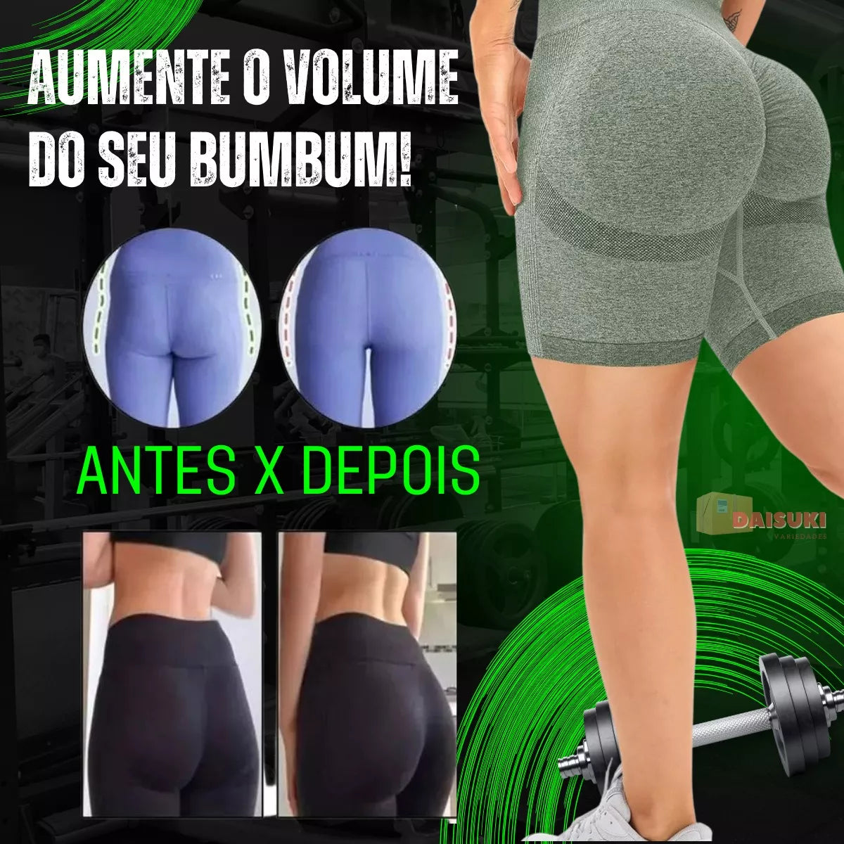 Short Feminino Empina Bumbum CINZA