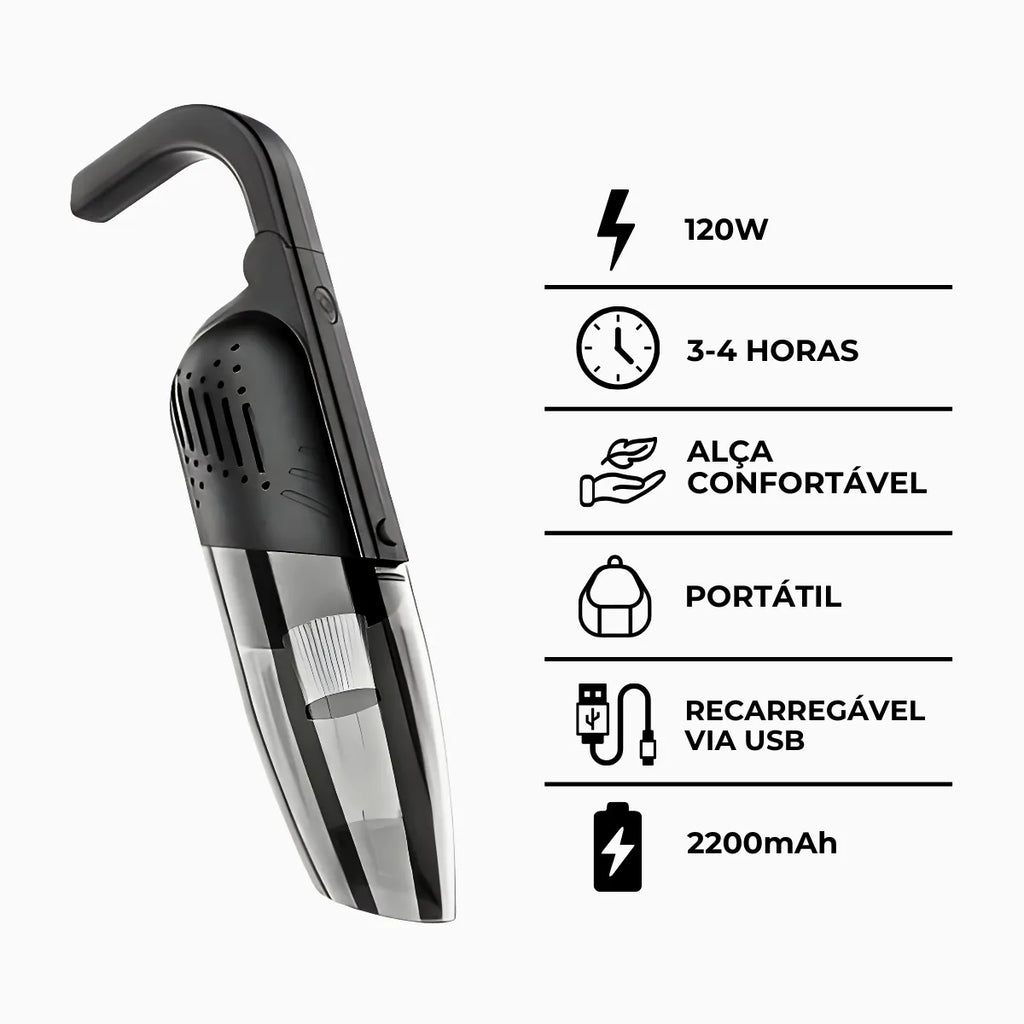 Aspirador de Pó Sem Fio Portátil.