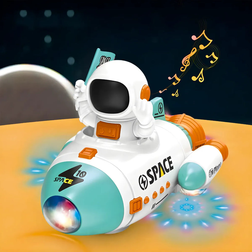 Foguete Astronauta; Giratório 360° Luz Led Música