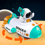 Foguete Astronauta; Giratório 360° Luz Led Música