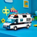 Carro Policia 77 Peças Lego Brinquedo com Luz Som.