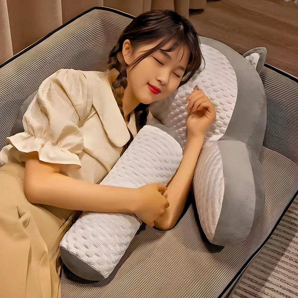 Travesseiro Multifuncional de Descanso e Apoio Azul.