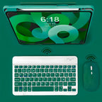 Teclado Sem Fio Bluetooth Recarregável Com Mouse - VERDE ESC