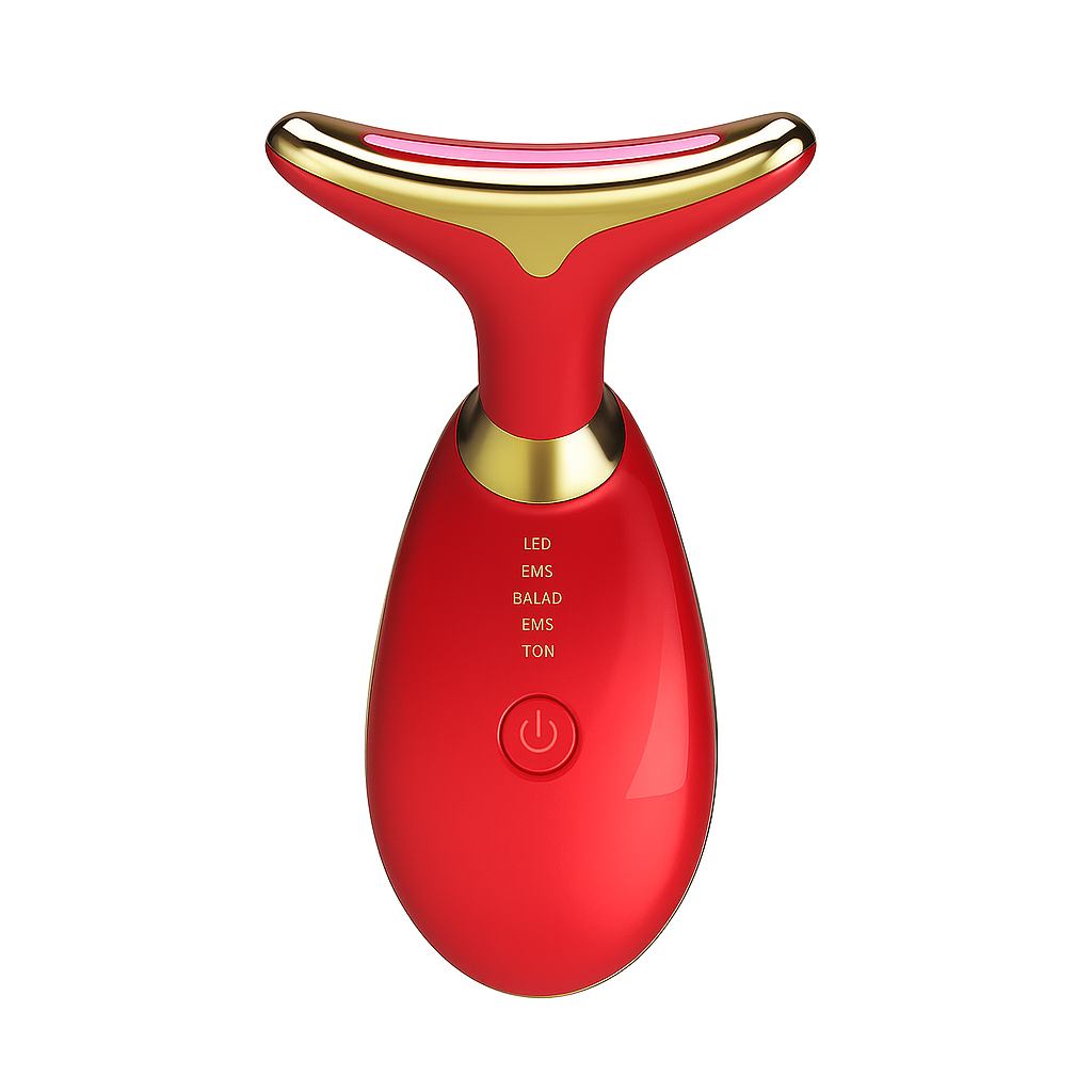 Massageador Facial Eletrico Pescoço Led Lift Fototerapia.