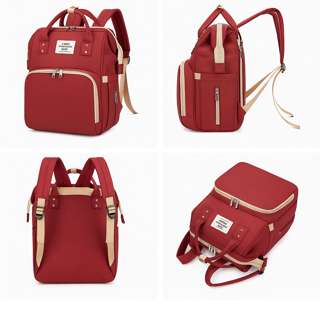 Mochila Maternidade Vira Berço Bebê Usb Impermeável Trocador