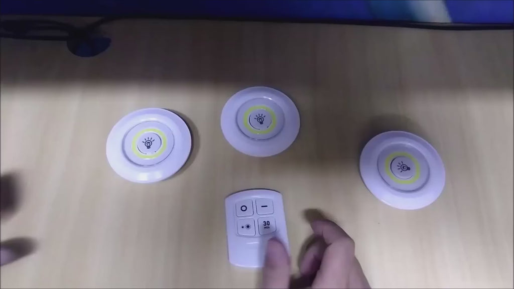 kit 3 lampadas luminaria led controle Sem Fio