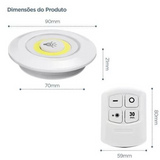 kit 3 lampadas luminaria led controle Sem Fio
