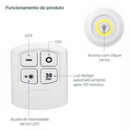 kit 3 lampadas luminaria led controle Sem Fio
